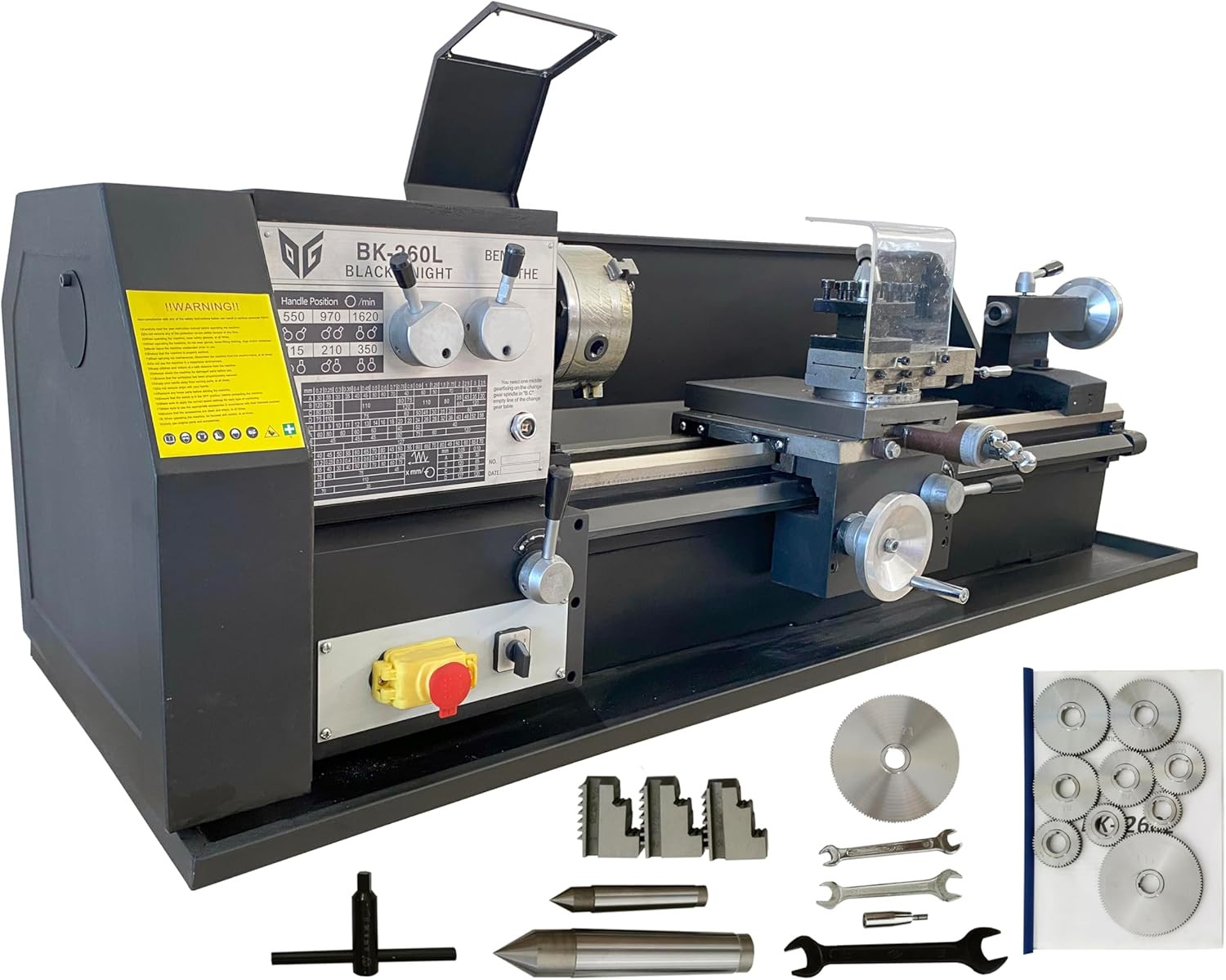 TECHTONGDA Metal Lathe Machine Industrial Bench Lathe Geared Head Lathe 10x27" Variable-Speed Turning Machine Precision Mini Lathe with High Torque 115-1620rpm AC110V 1HP
